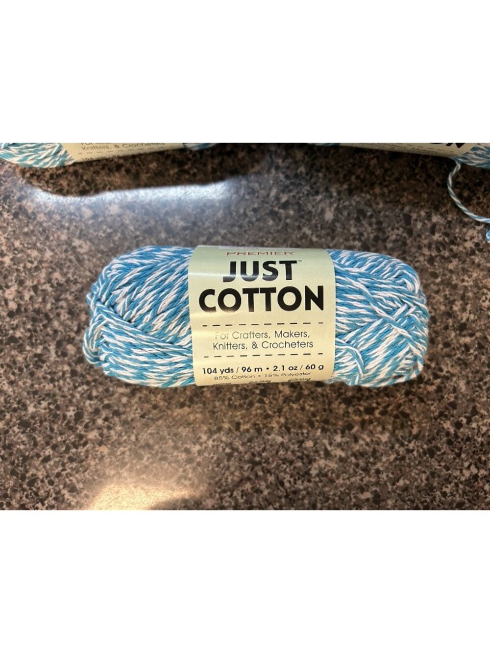 Premier Yarns Just Cotton Yarn - 2.1 oz. 104 Yds - Turquoise Marl